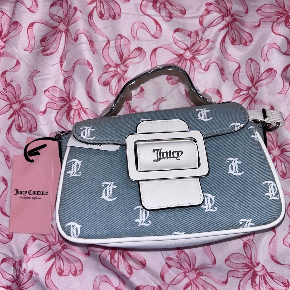 Juicy Couture Denim Flap Crossbody Bag Purse